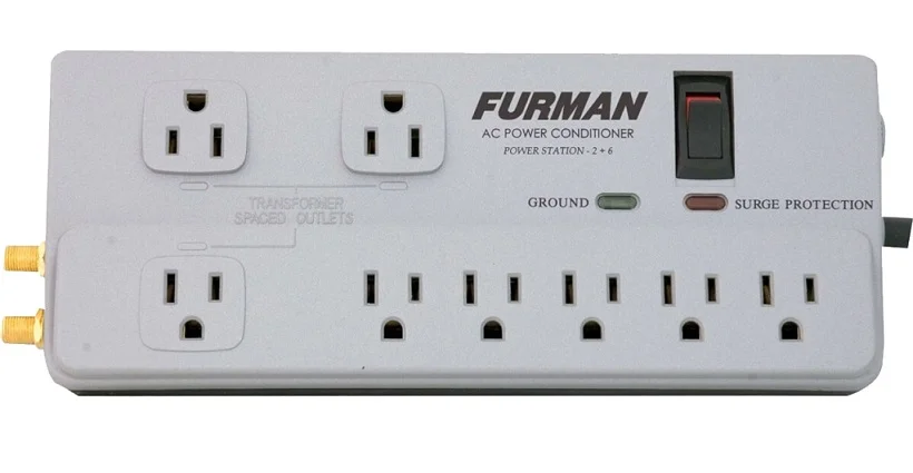 The PST-2+6 15A 8 Outlet Surge Protection Power Strip By Furman