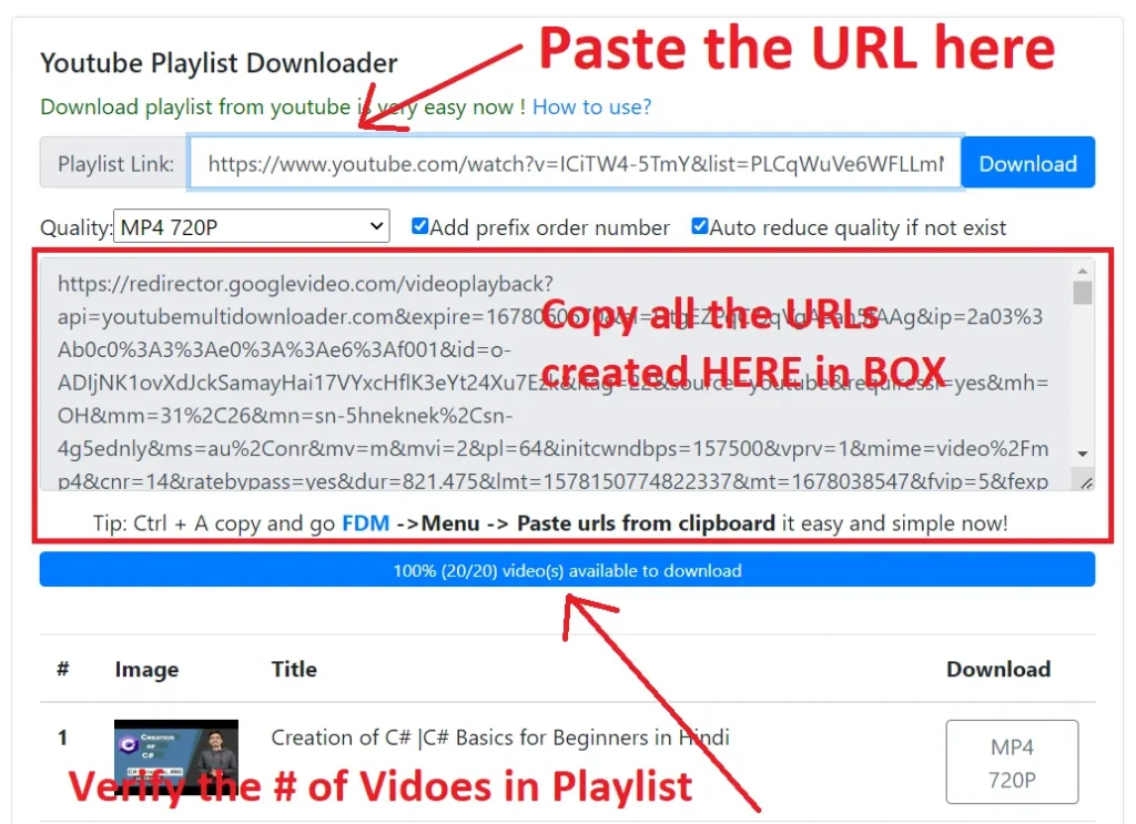 Paste the YouTube Playlist URL here