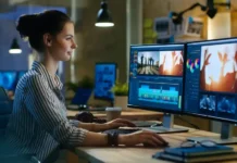 Strategies and Tactics for Mastering Video Marketing A female professional editing video on computer